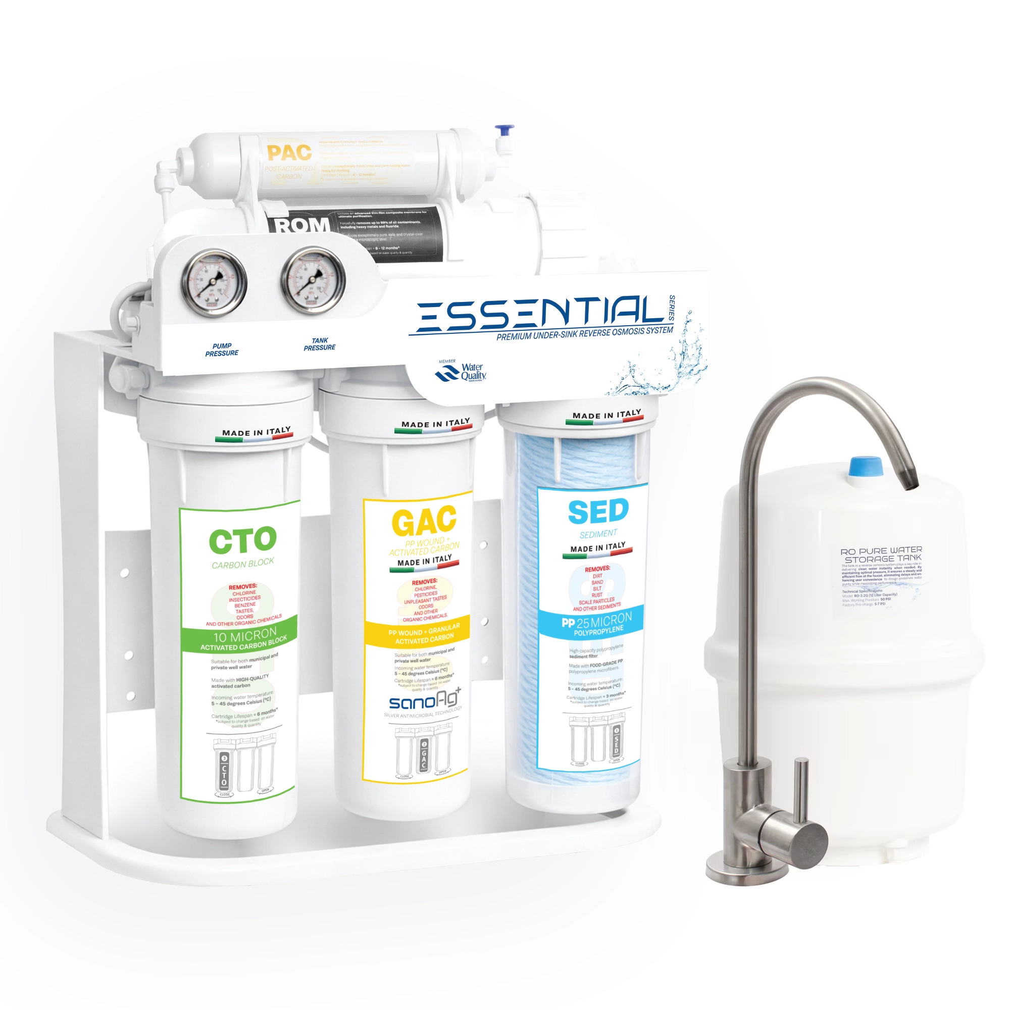 Sistem filtrare osmoză inversă premium, Spectrum Water ESSENTIAL Series, 5 stadii, TDS