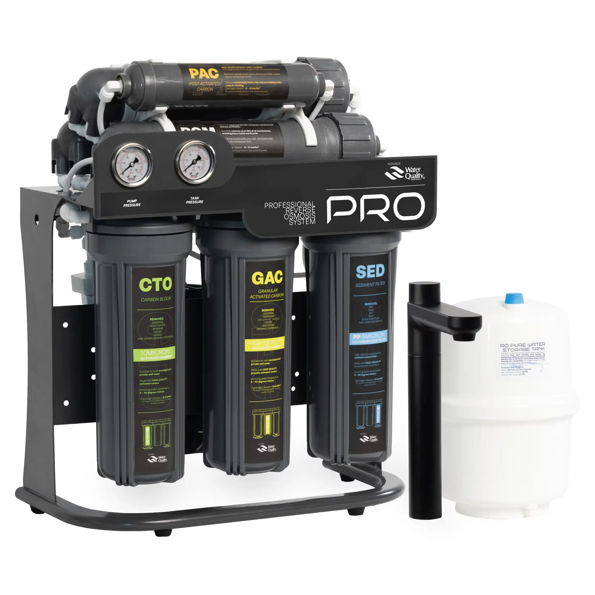 Sistem filtrare osmoză inversă premium, Spectrum Water PRO Series, cu pompă, 7 stadii, 300 GPD, TDS